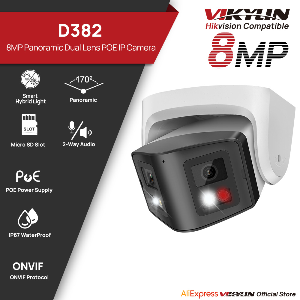 Home Security System Hikvision - Telecamera IP Panoramica Vikylin 8MP con