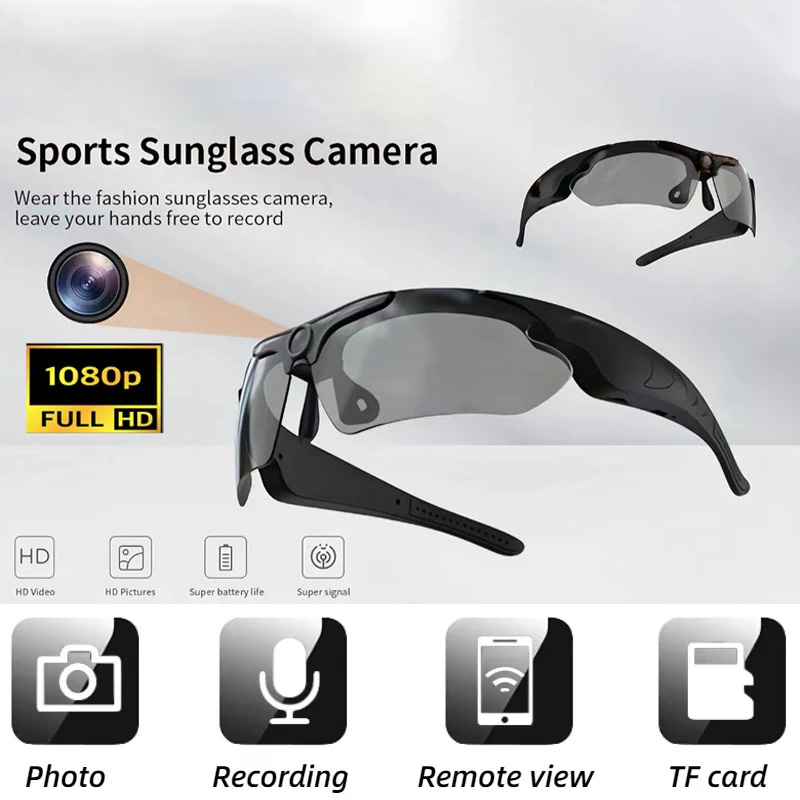 Home Security With Camera - Occhiali Intelligenti con Telecamera HD 1080P,