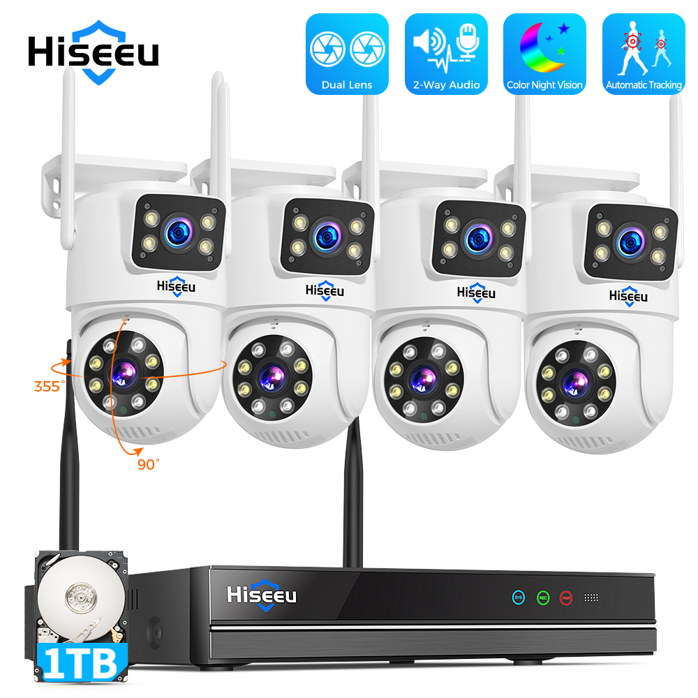 Home Security Video Systems - Kit Sistema di Sicurezza Hiseeu con