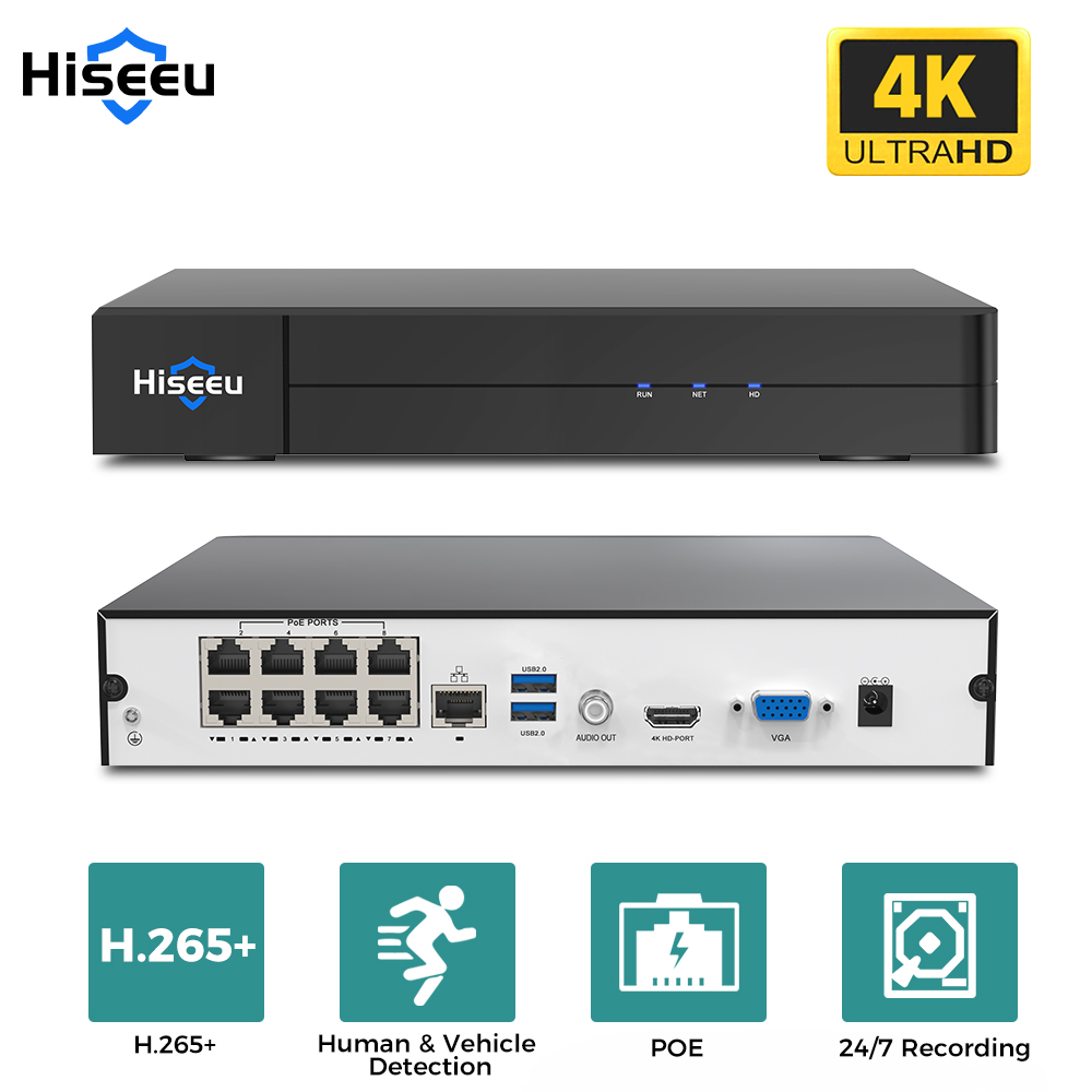 Hiseeu 8CH 4K PoE NVR Videoreg - Home Security With Camera recensione e prezzo